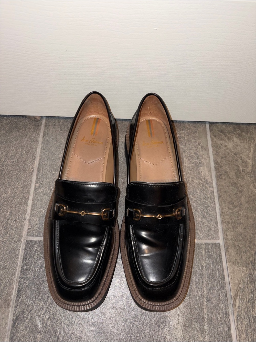 Sam Edelman Lea Platform Black Patent Leather Loafers, 10 NWOB - Picture 3 of 7
